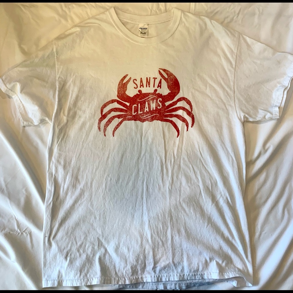 VINTAGE CRAB GRAPHIC SANTA CLAWS T-SHIRT XL